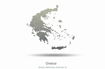 greece map. european countries map with gray gradient. europe of modern vector map series.