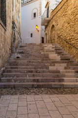 The narrow streets of the old town