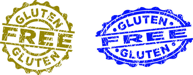Fototapeta premium Gluten Free stamps. 2 kinds. Grunge Texture.