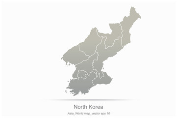 aisan countries map. asia of modern vector map series.