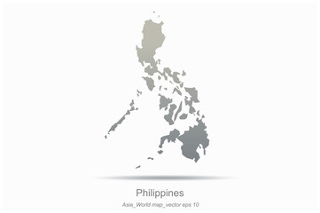 philippines map. aisan countries map. asia of modern vector map series.