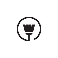 Broom logo design icon vector template