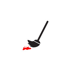 Broom logo design icon vector template