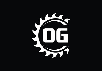 Modern OG Logo Design Featuring a Circular Saw Blade with Bold Lettering for Branding