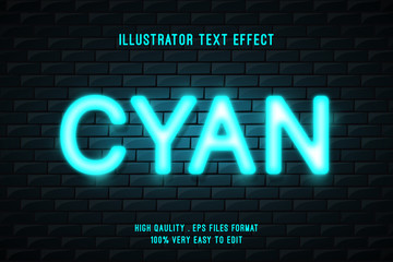 Neon glow on brick wall, editable text