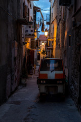 Naklejka na ściany i meble evening narrow streets of old town