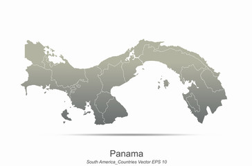 panama map. america continent countries map. country map of gray gradient series.