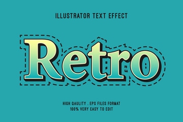 Editable text effect - Retro with dashed outline