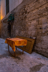 evening narrow streets of old town