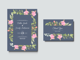 beautiful floral wedding invitation card