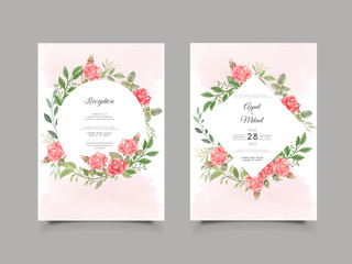 Fototapeta na wymiar beautiful floral wedding invitation card