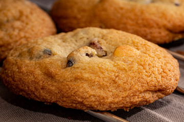Baked chocolate chip cookies