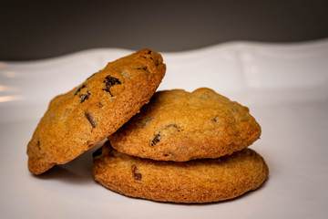 Baked chocolate chip cookies