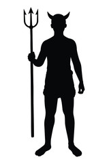 Hell man silhouette vector on white
