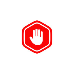 Stop sign icon logo design vector