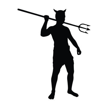 recommend clip art: Hell man silhouette vector on white