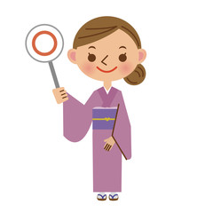 着物姿の旅館の女将さんのまる、正解イメージ