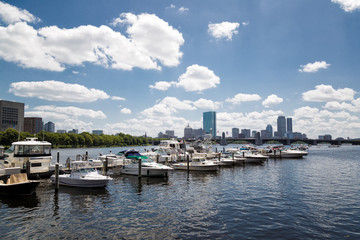 Fototapeta na wymiar A Warm Summer Day In Boston City