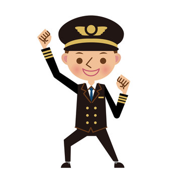 happy pilot in uniform clip art preview
