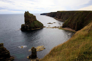 Duncansby (Scotland), UK - August 03, 2018: The Duncansby stacks, duncansby head, Scotland, Highlands, United Kingdom