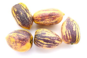 top view giant size ginseng fruits on a white background