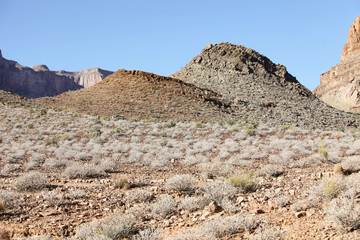 Two mounds on the edge of the Grand Canyon in Nevada, USA