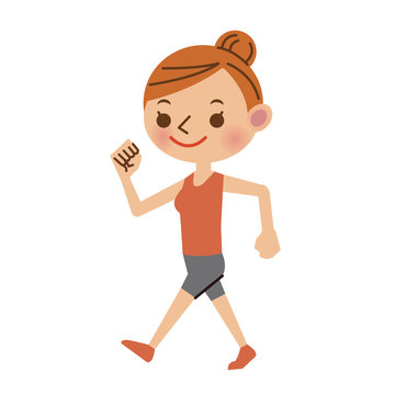 recommend clip art: ウォーキングをする女性