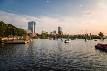 Obraz premium A Summer Day Sunset in Boston City