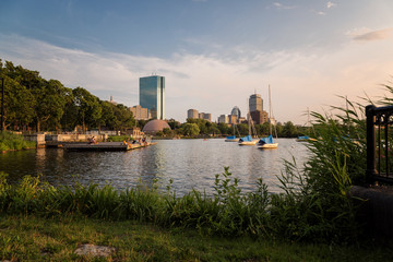 Fototapeta premium A Summer Day Sunset in Boston City