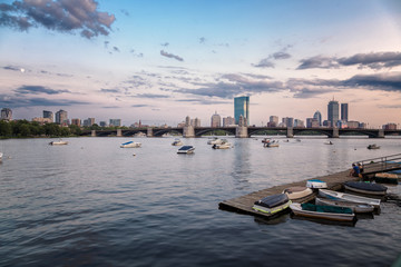 Fototapeta premium A Summer Day Sunset in Boston City