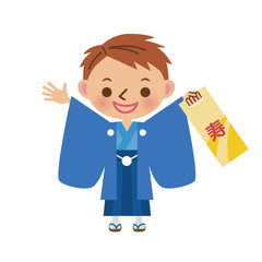 着物を着た男の子（七五三）