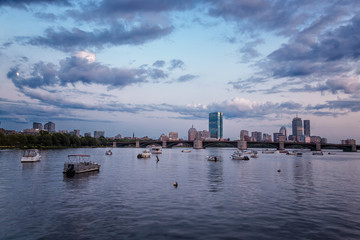 Naklejka premium A Summer Day Sunset in Boston City