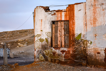 Abandoned building on Lake Baikal Siberia Russia