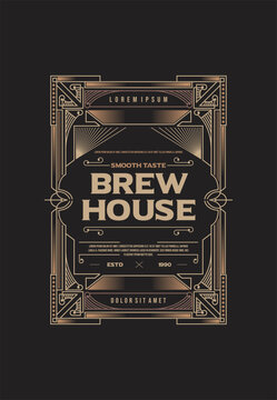 vintage old label set design template. Brewery, whiskey, card, design invitation, poster