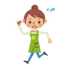 慌てて走る保育士