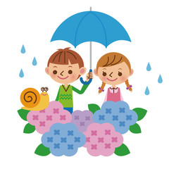 梅雨と子供たち(バストアップ)