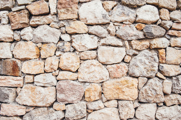 Wall of large natural stones, natural background. Great for design and texture background.