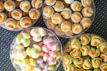 Thai Food, Thai Dessert, Colourful Cookie made in thai style
