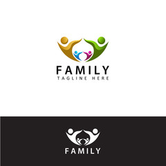 family logo , family love, health family template design vector