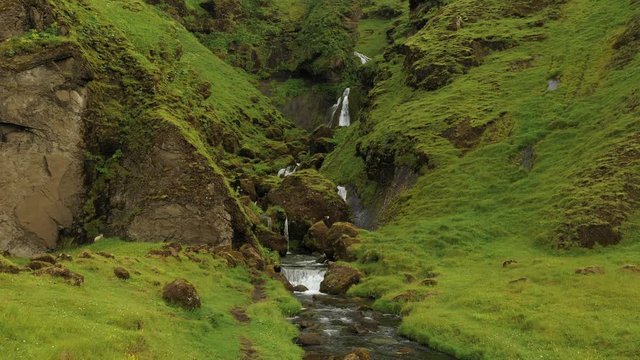 Waterfall along Ring Road by Vik Iceland