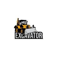 Obraz na płótnie Canvas excavator earthworks logo design concept vector