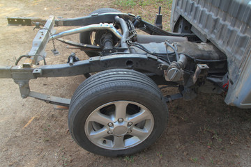 view of chassis and suspension pickup car