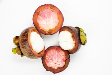 mangosteen with an elegant white background