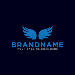 Fototapeta premium Wing logo icon template. Simple design wing logo on modern design.