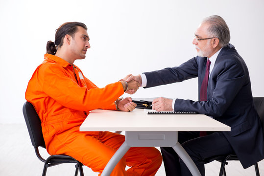 Young captive meeting with advocate in pre-trial detention