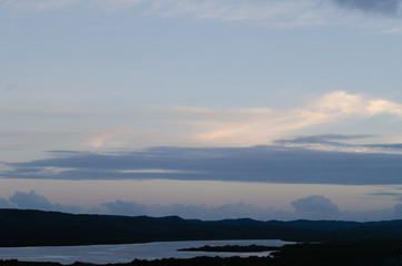 sunset over the river