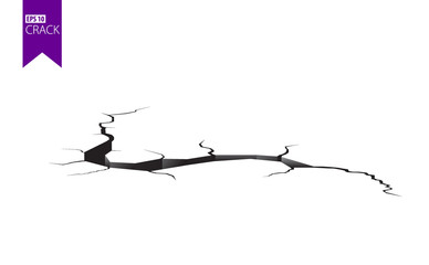 Ground cracks. Earthquake and ground cracks, hole effect, craquelure and damaged wall texture. Vector illustrations can be used for topics earthquake, crash, destruction.