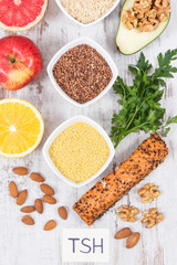Best food for healthy thyroid. Natural eating as source vitamins