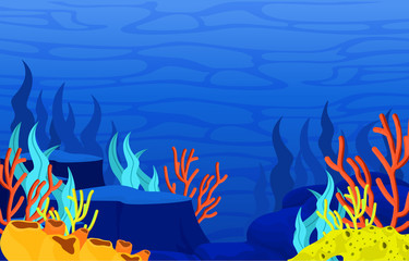 Marine Coral Reef Underwater Sea Ocean Nature Illustration