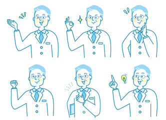 シニア男性　白衣　セット